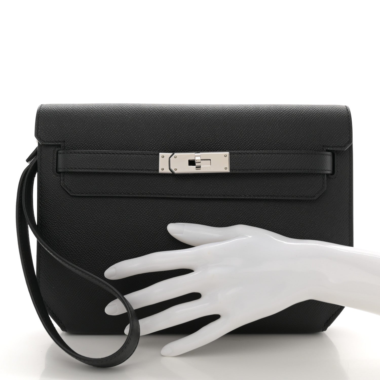 Hermes Epsom Kelly Depeches 25 Pouch Black 2 of 11