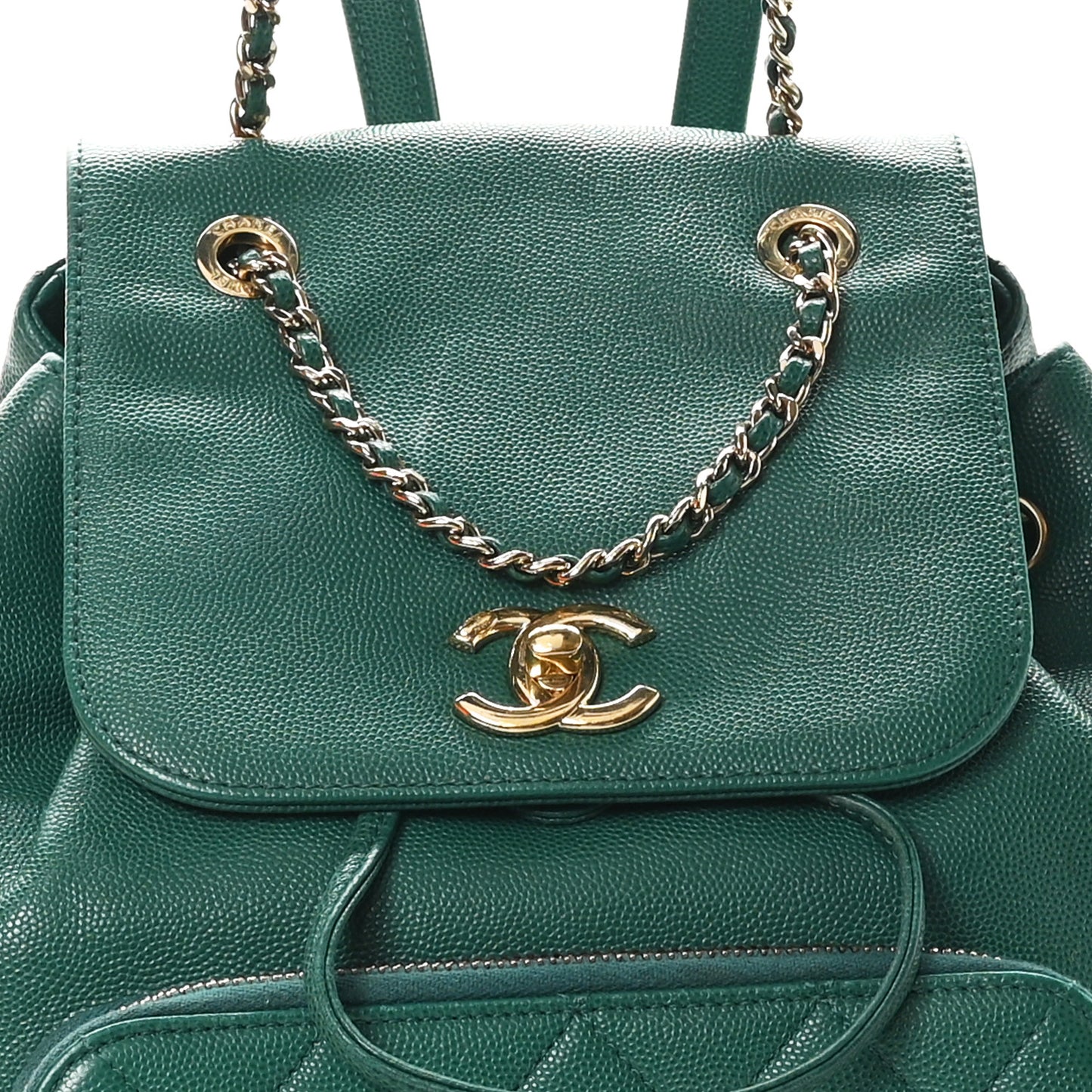 Caviar Quilted Business Affinity Backpack Green