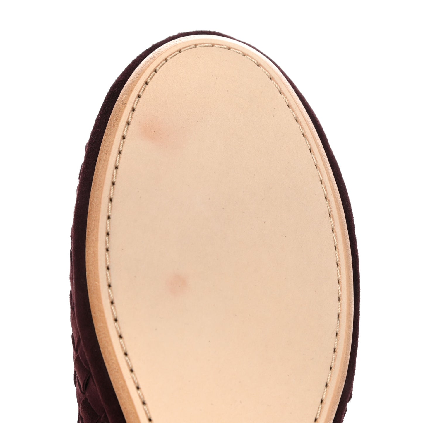 Suede Intrecciato Flats 39 Maroon