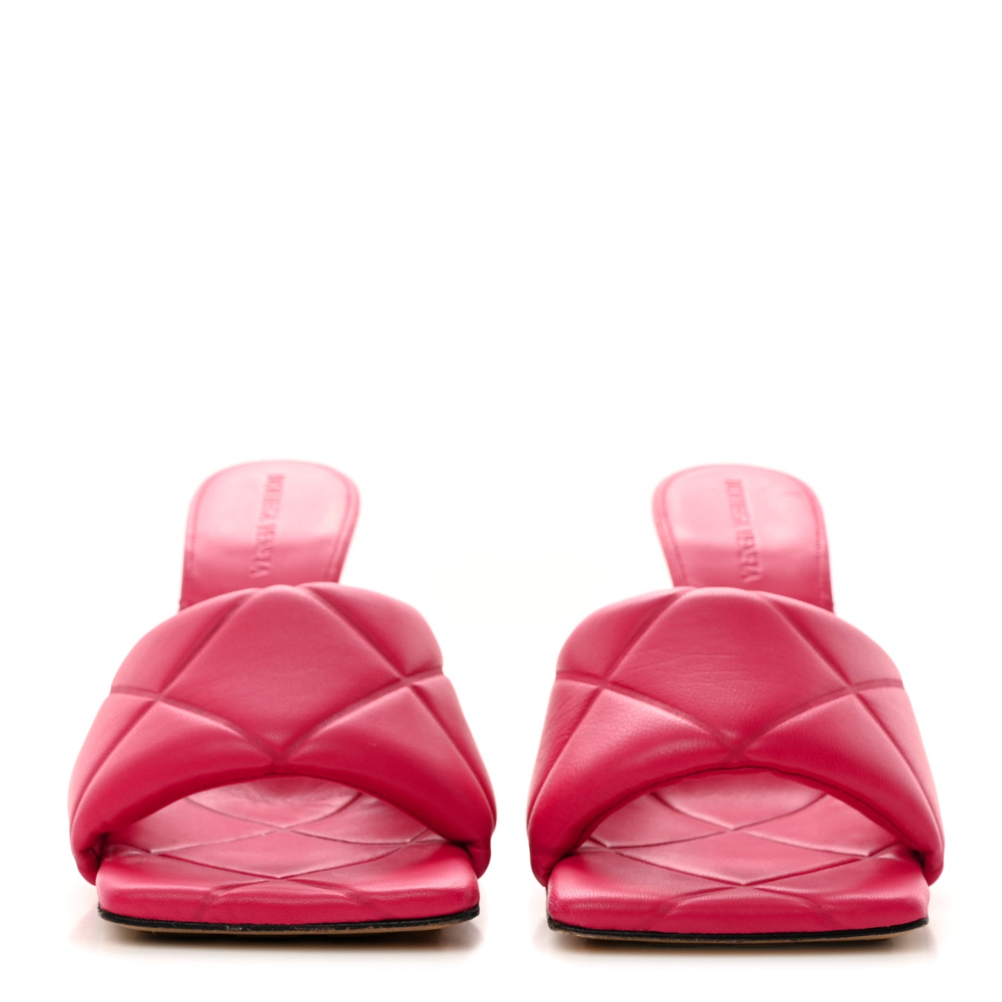 Nappa Quilted Rubber Lido Mule Sandals 37 Lollipop