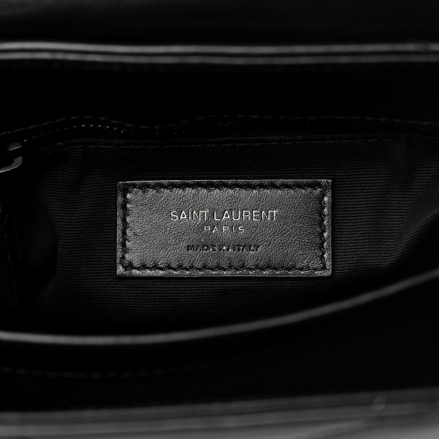 SAINT LAURENT Calfskin Y Quilted Monogram Monochrome Toy Loulou Crossbody Bag Black