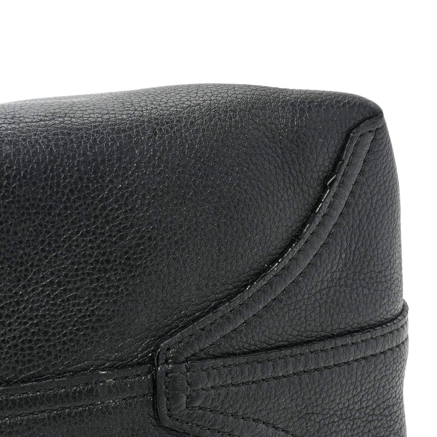 Grained Calfskin Medium Yris Shopper Tote Black