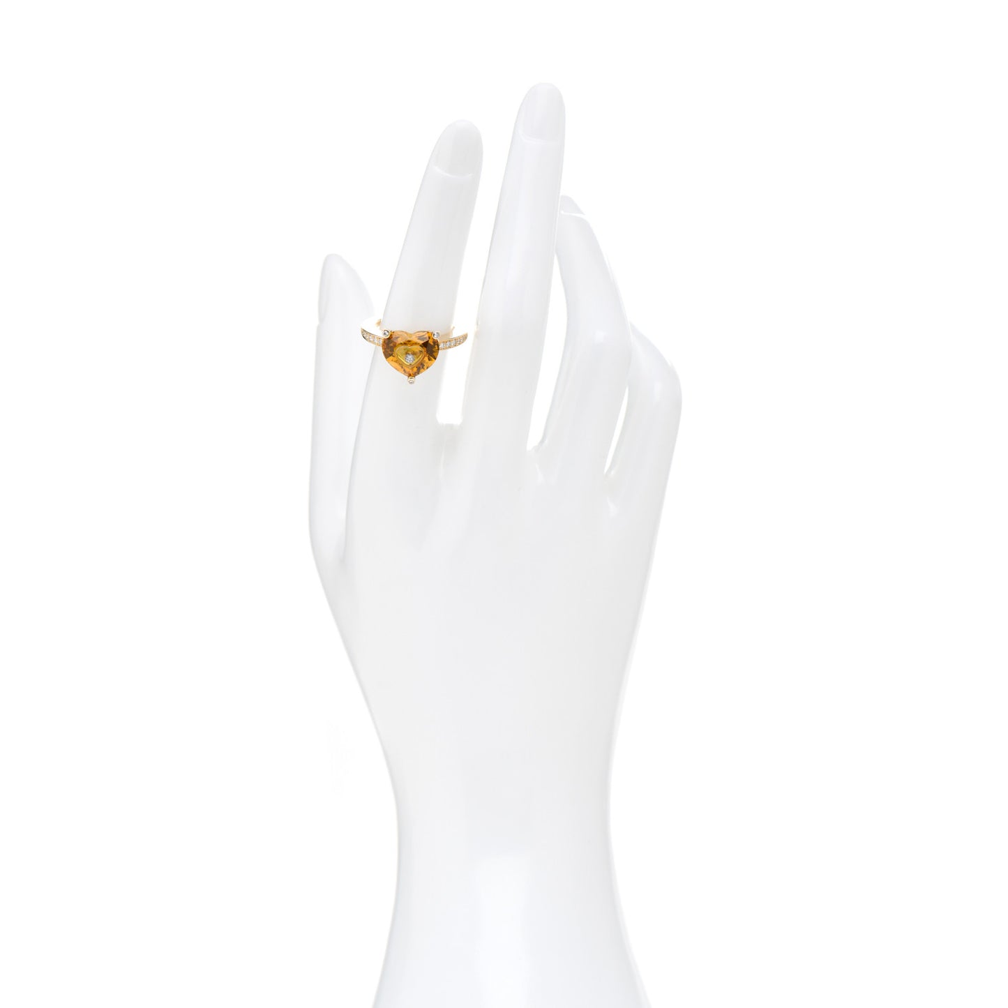18K Yellow Gold Diamond Yellow Sapphire So Happy Ring 53 6.25