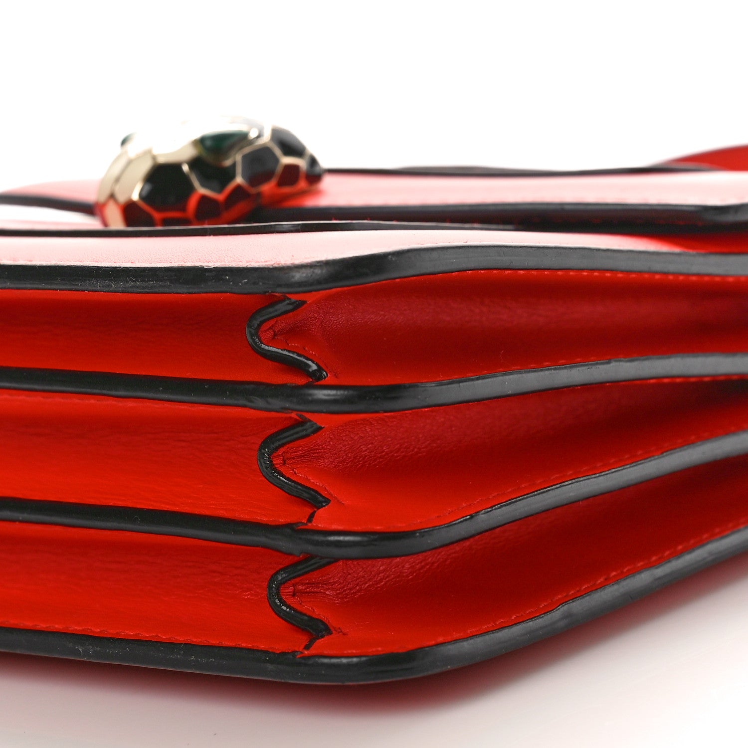 Bulgari Calfskin Serpenti Forever Top Handle Red 10 of 11