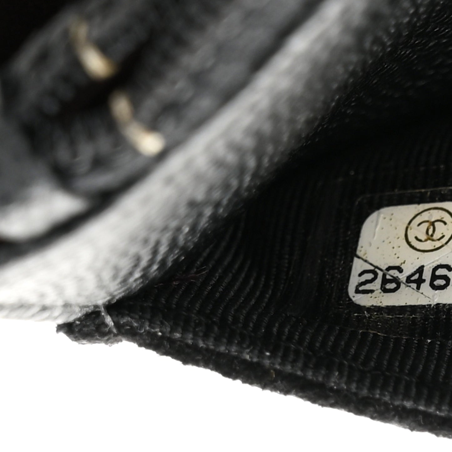 Caviar Suede Stitched Lady Coco Wallet On Chain WOC Black