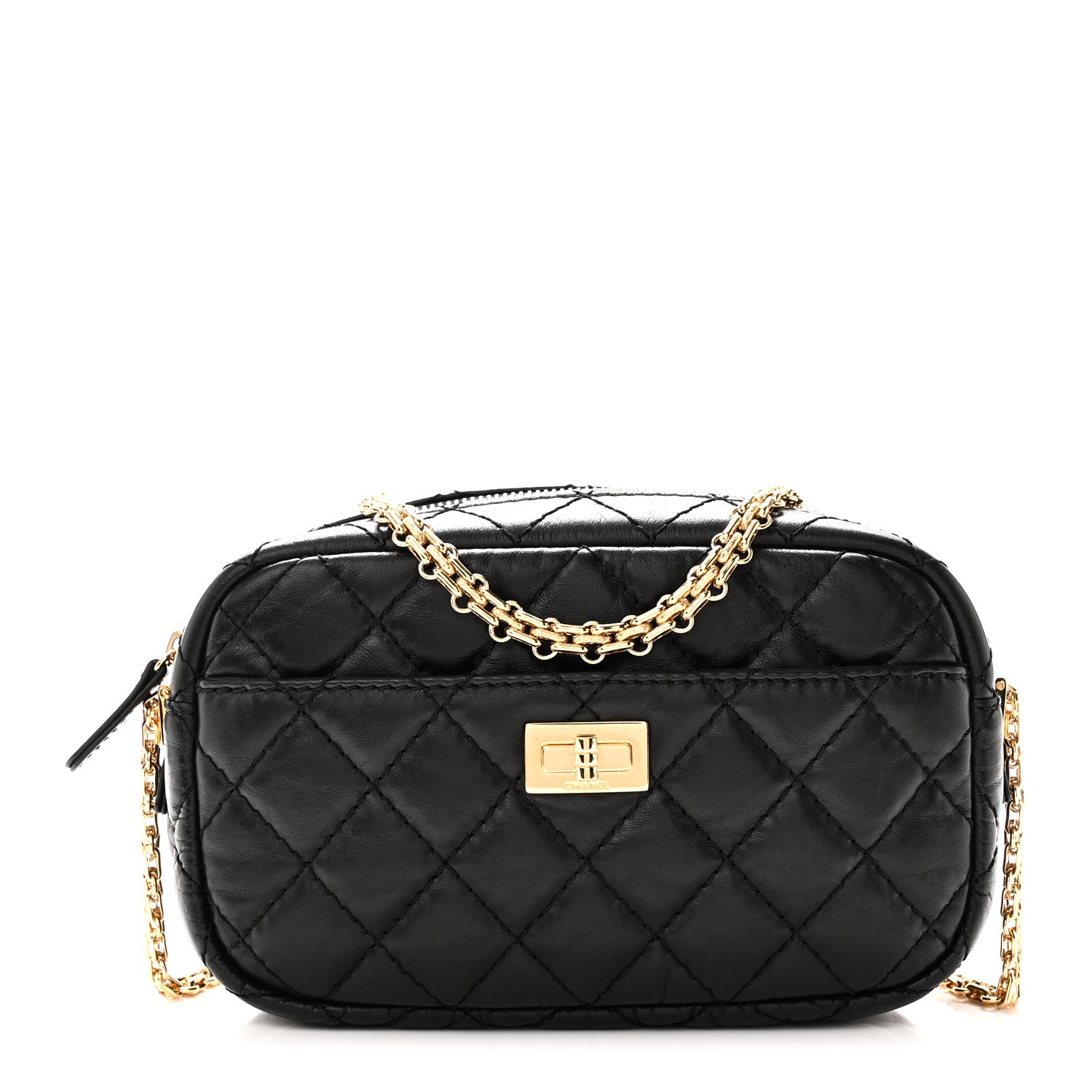 【本物保証】■タイムセール7月13日20~23時　CHANEL バッグ 三越正規 Chanel Aged Calfskin Quilted Mini Reissue Camera Case Black