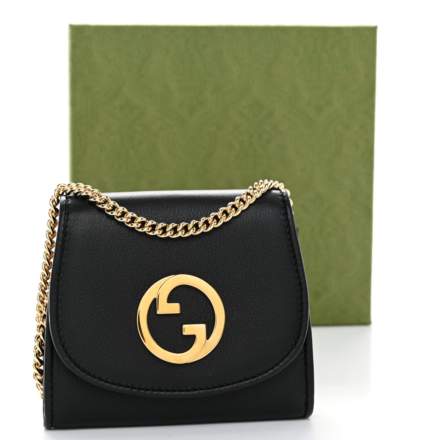 Gucci Roxy Calfskin Medium Blondie Chain Wallet Black 11 of 11