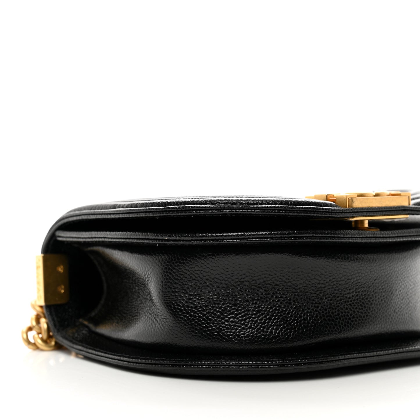 Caviar Quilted Small Boy Messenger Bag Black