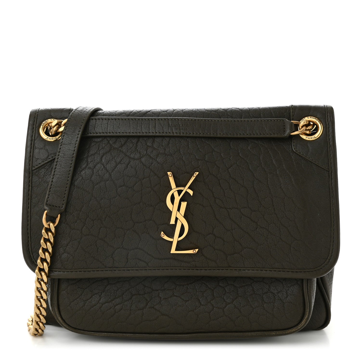 Saint Laurent Grained Lambskin Monogram Medium Niki Chain Satchel