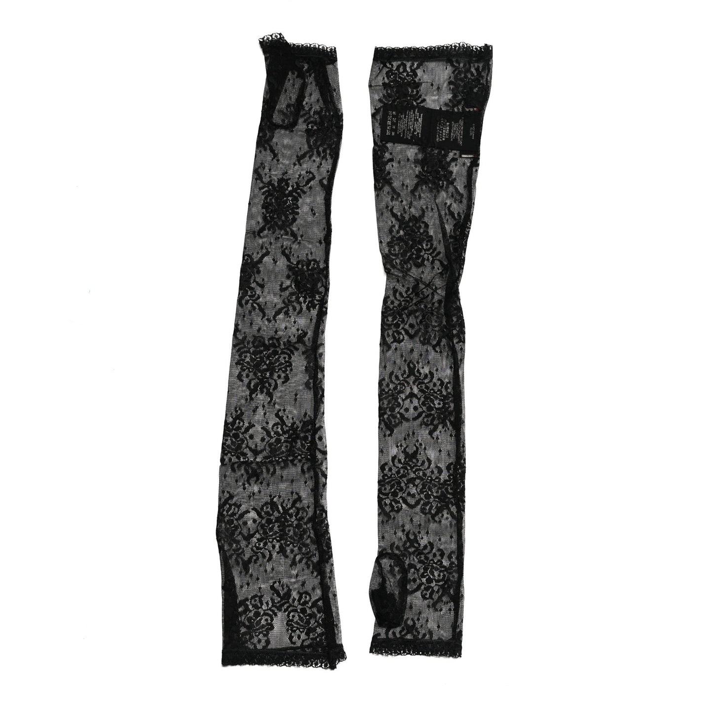 Lace Fingerless Gloves 7.5 Black