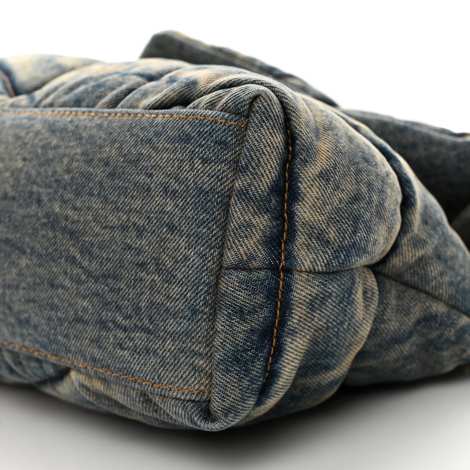 Saint Laurent Denim Quilted Small Loulou Puffer Monogram Chain Satchel Blue Cinnamon 10 of 10