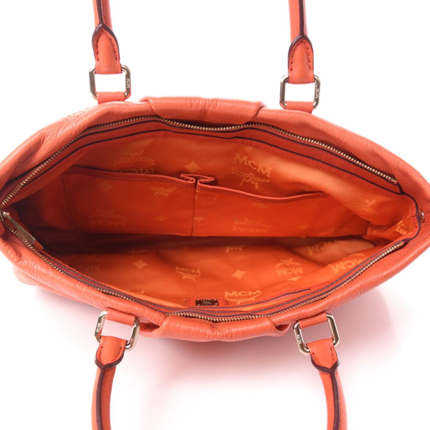 Calfskin Ottomar Monogram Tote Orange
