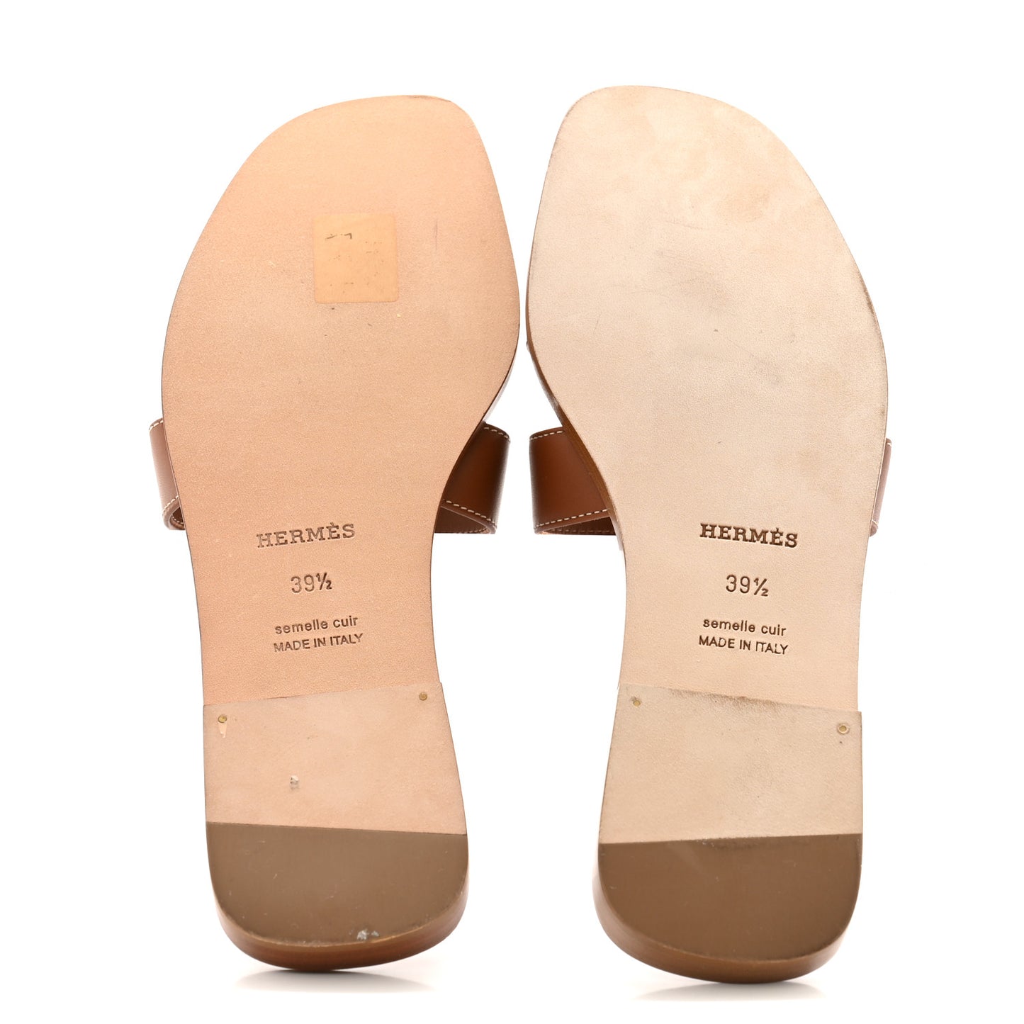 Box Calfskin Oran Sandals 39.5 Gold