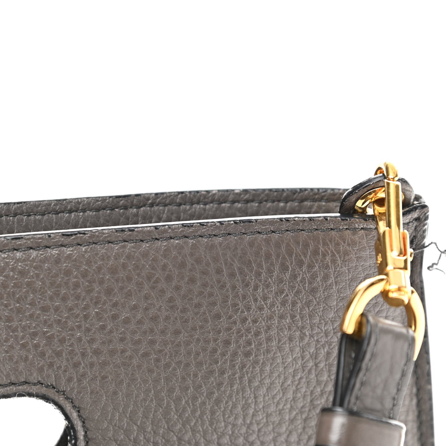 Grained Calfskin Alix Padlock Zip Tote Graphite
