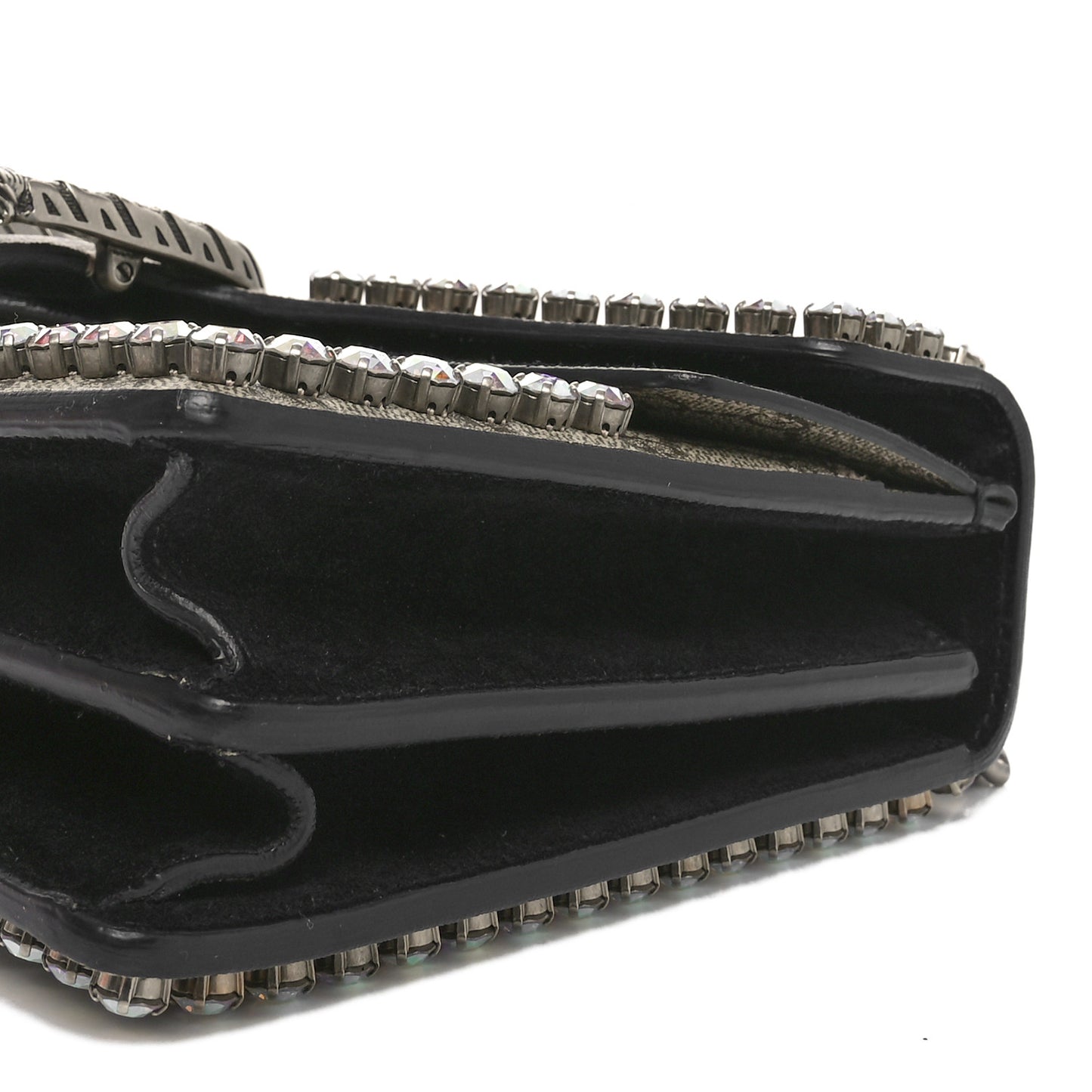 GG Supreme Monogram Crystal Small Dionysus Shoulder Bag Black