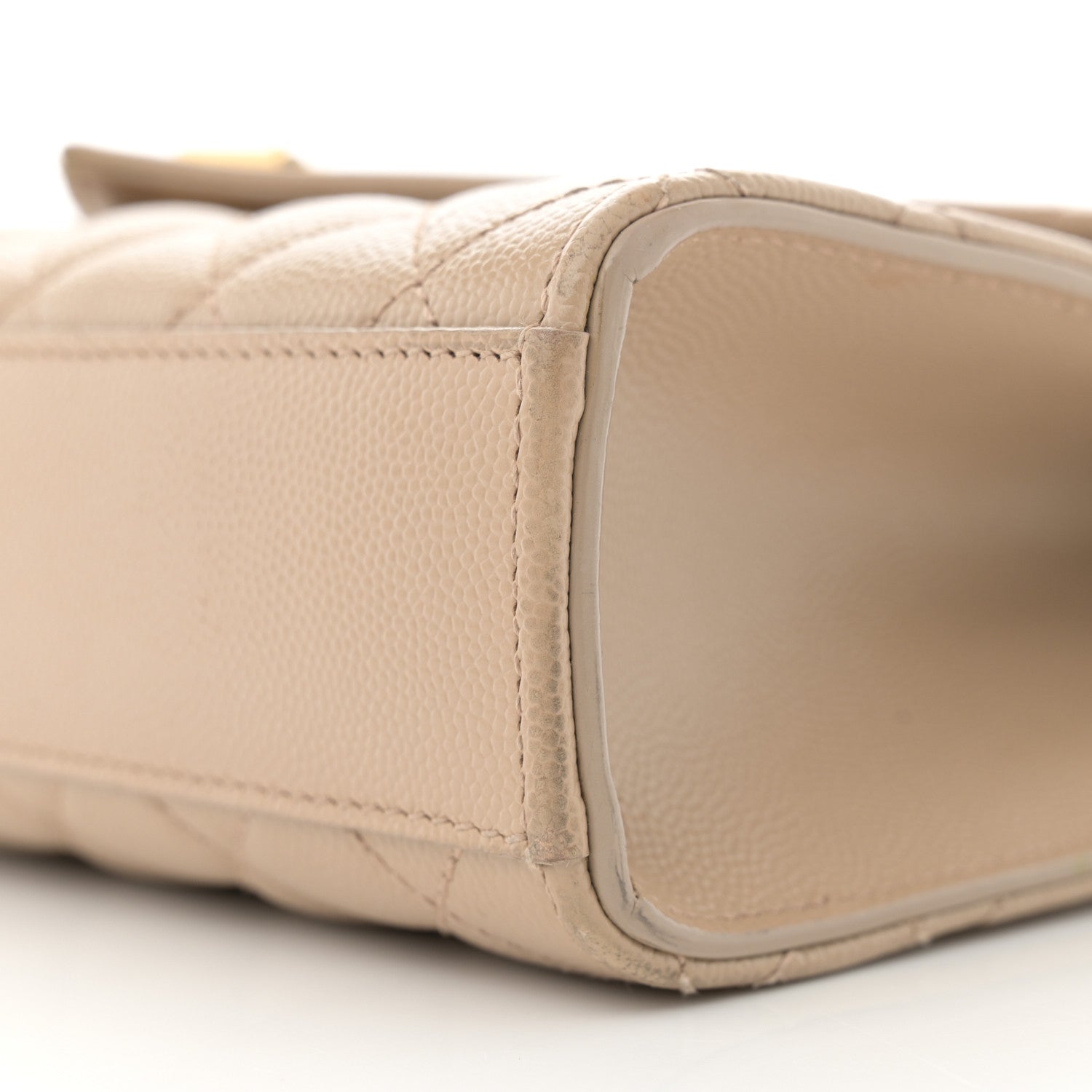 Saint Laurent Grain De Poudre Textured Mixed Matelasse Medium Triquilt Monogram Satchel Dark Beige 10 of 17