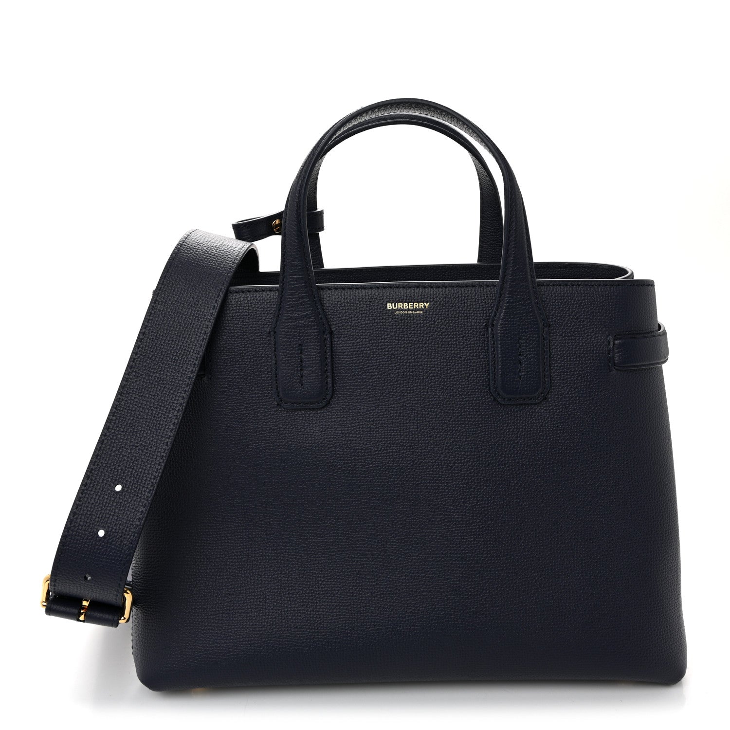 Burberry Derby Calfskin Vintage Check Medium Banner Tote Regency