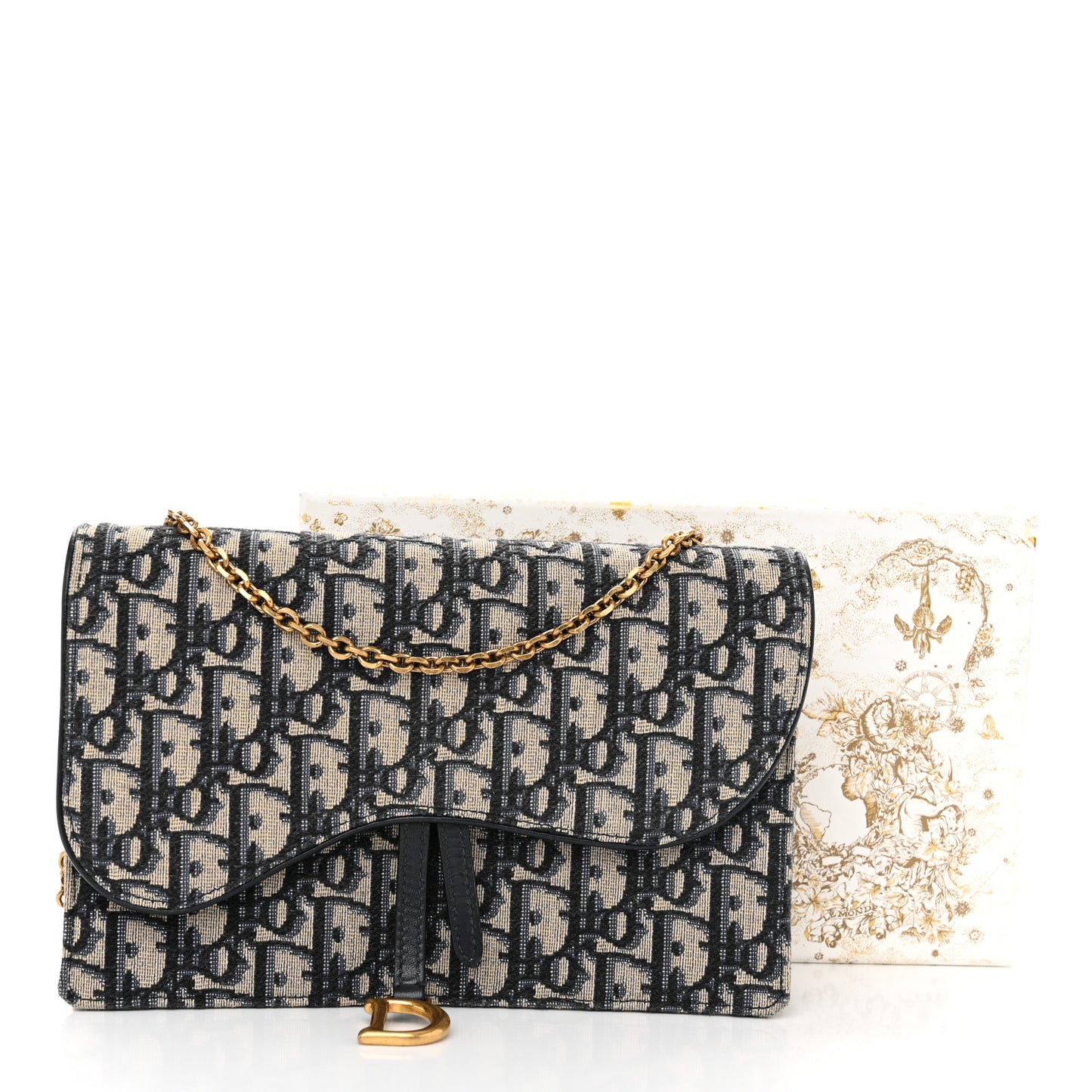 Oblique Saddle Chain Pouch Blue