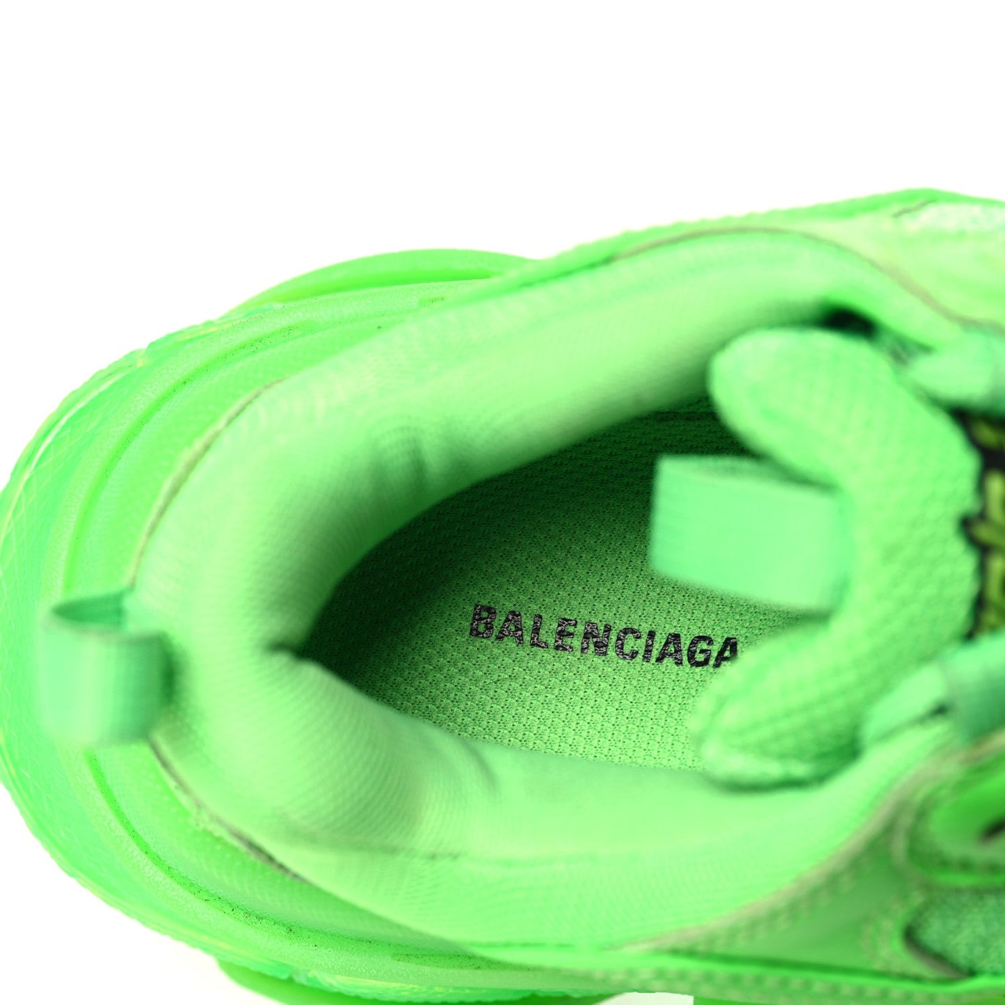 Fabric Mesh Clear Sole Womens Triple S Sneakers 36 Fluo Green