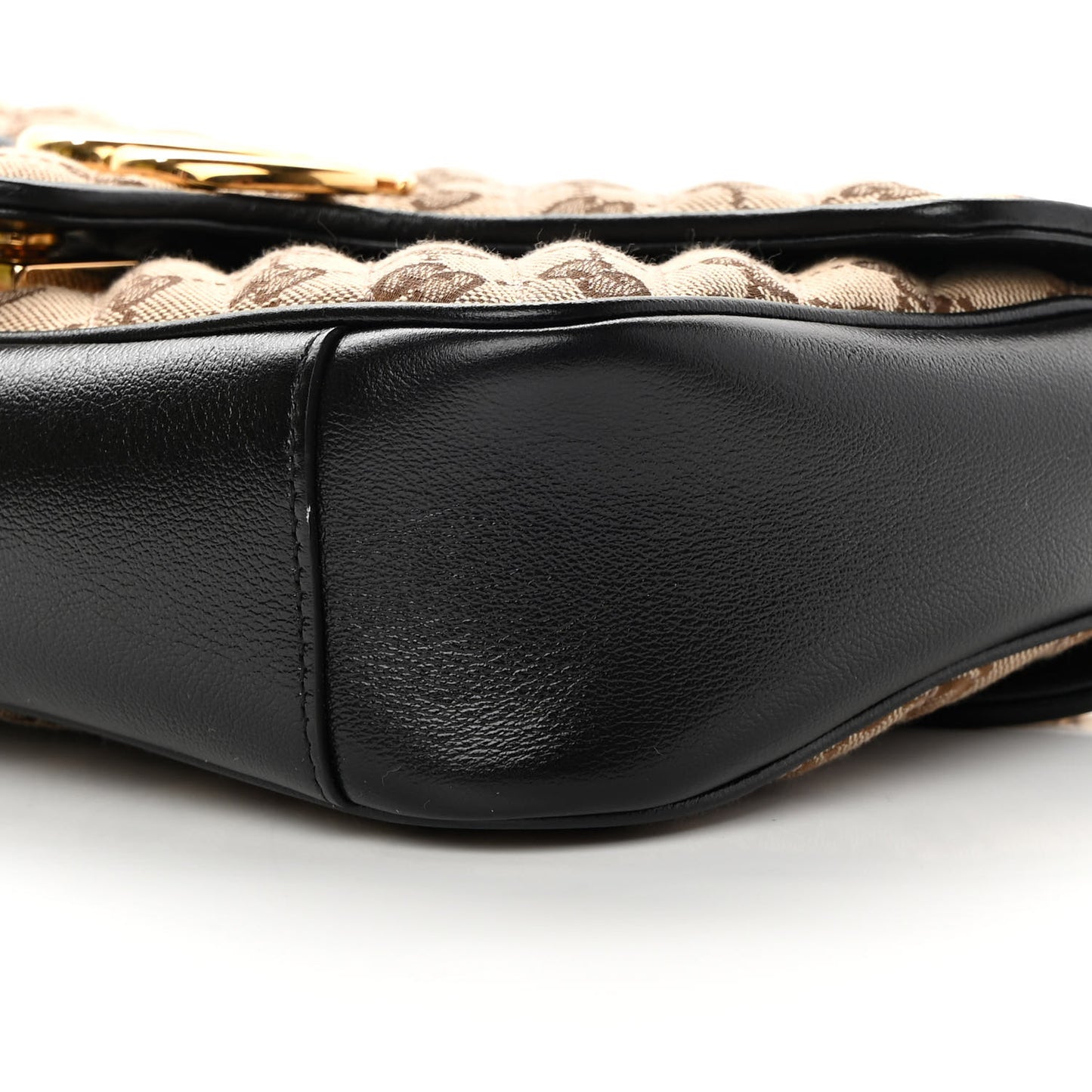 Monogram Matelasse Diagonal Small GG Marmont Shoulder Bag Beige Black