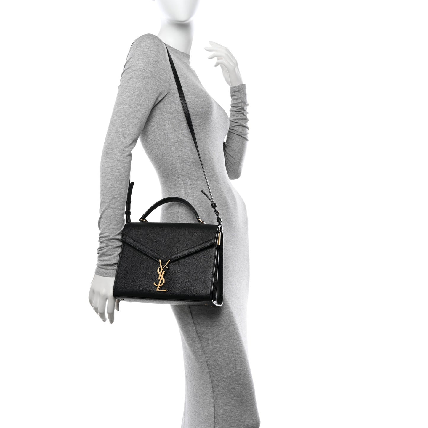 Grain de Poudre Medium Classic Monogram Cassandra Top Handle Black Rouge Legion