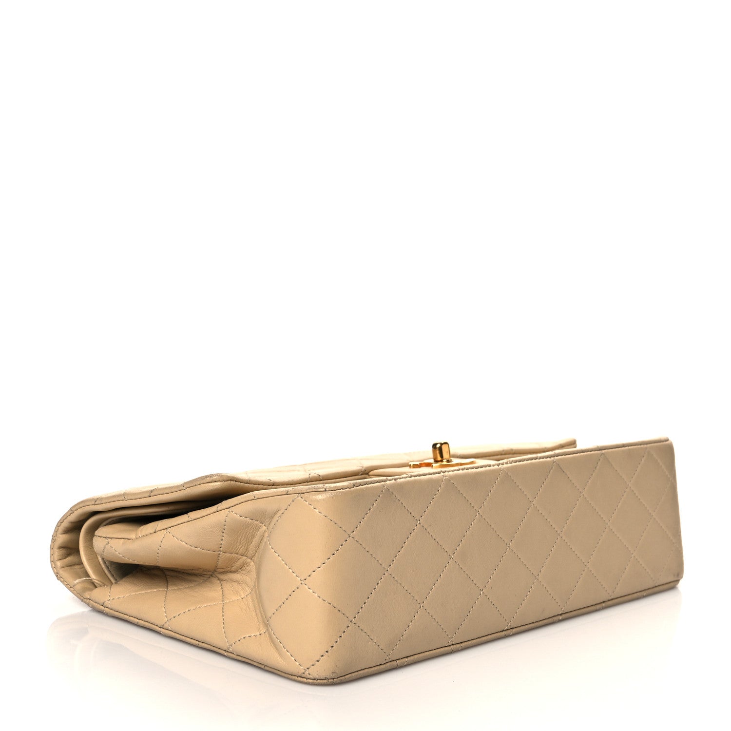 Chanel Lambskin Quilted Medium Double Flap Beige 4 of 24