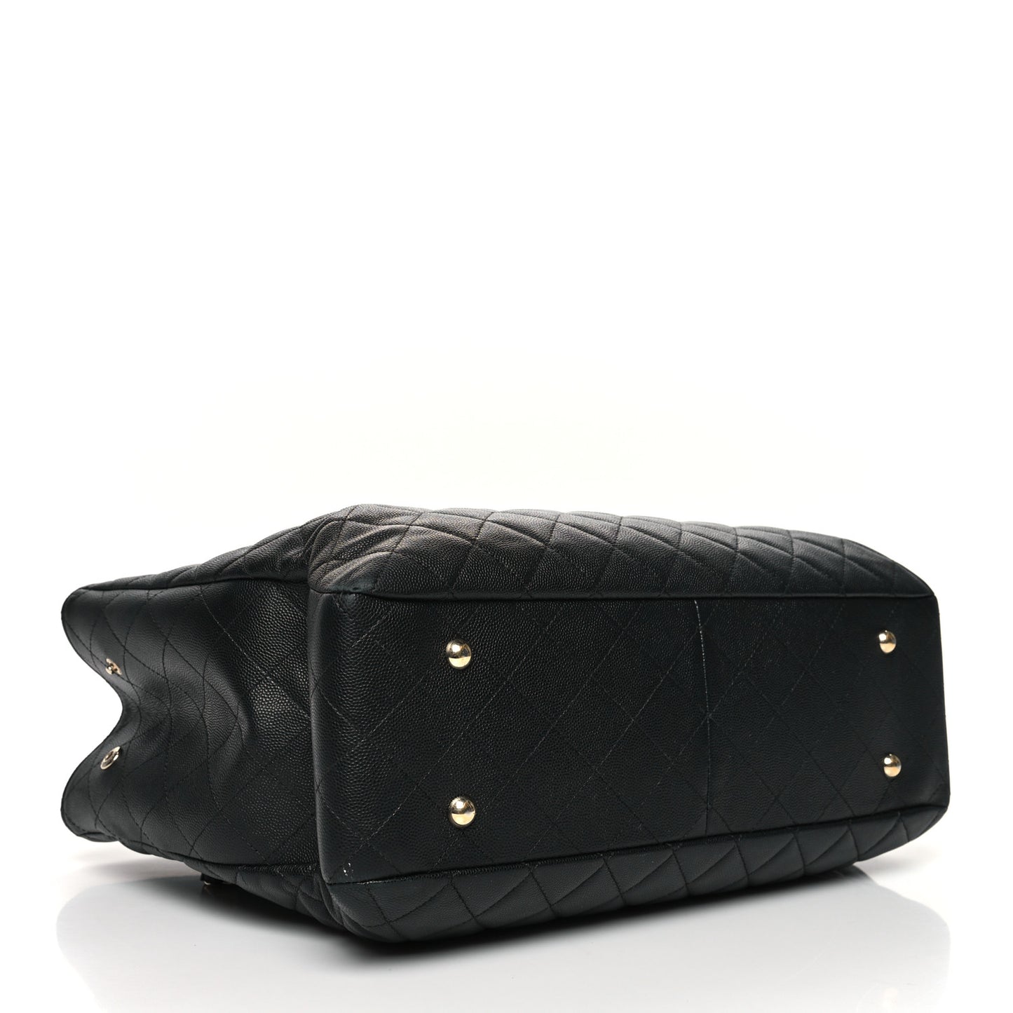 Caviar Quilted Large Shopping Tote Black