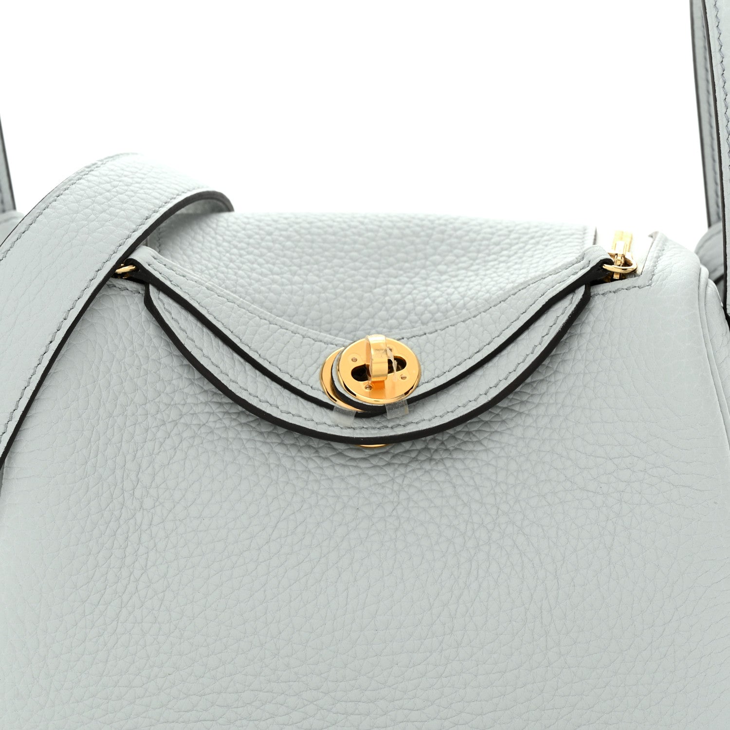 Hermes Taurillon Clemence Mini Lindy 20 Bleu Pale 8 of 10