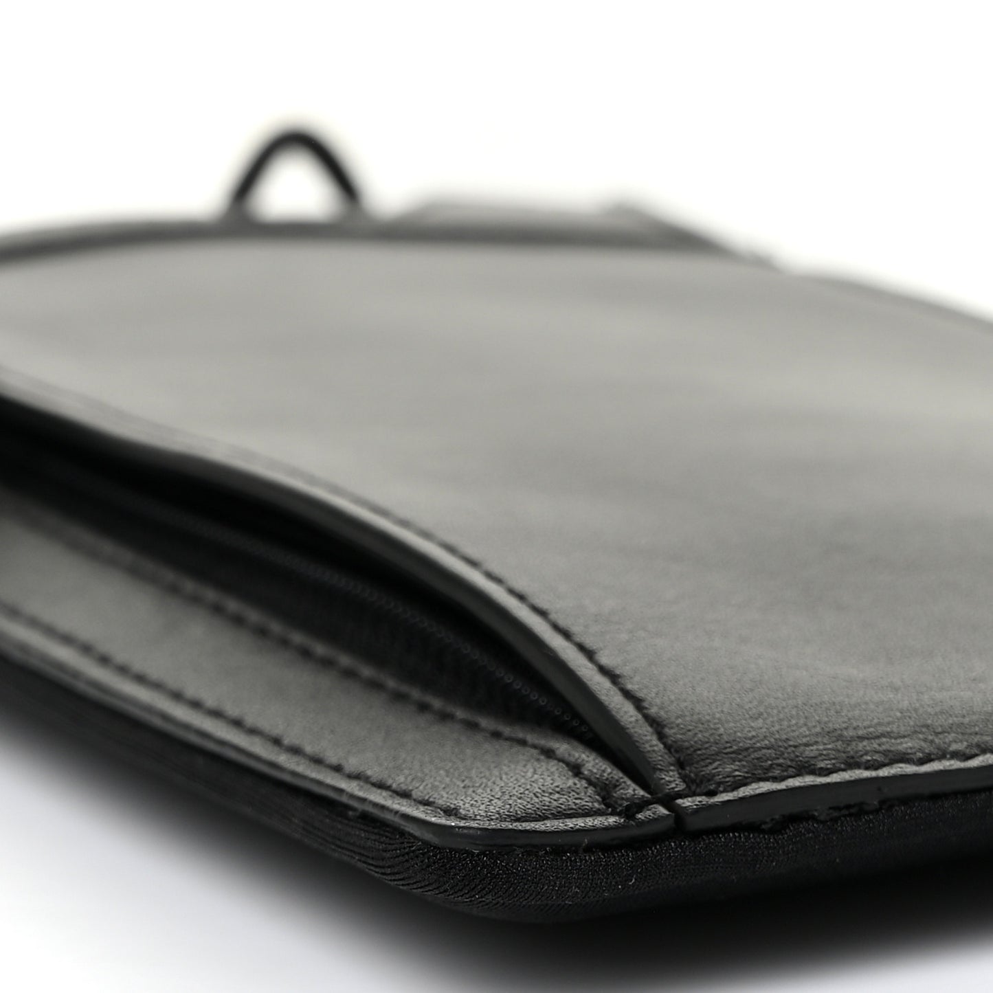 Calfskin Embossed Logo Phone Bag Black