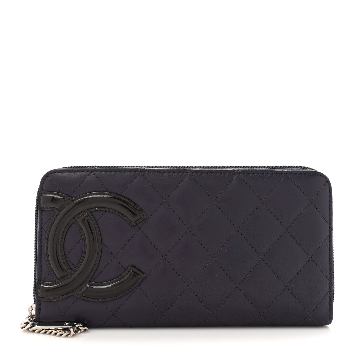 Calfskin Cambon Zip Around Organizer Wallet Purple