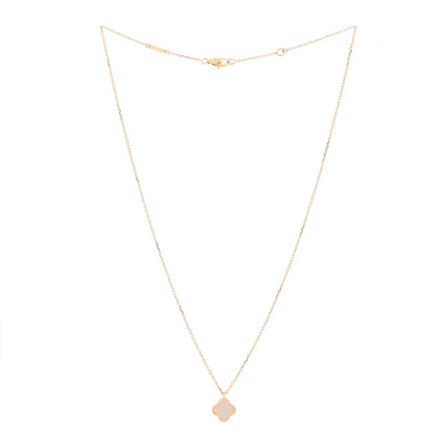 18K Yellow Gold Mother of Pearl Sweet Alhambra Pendant Necklace