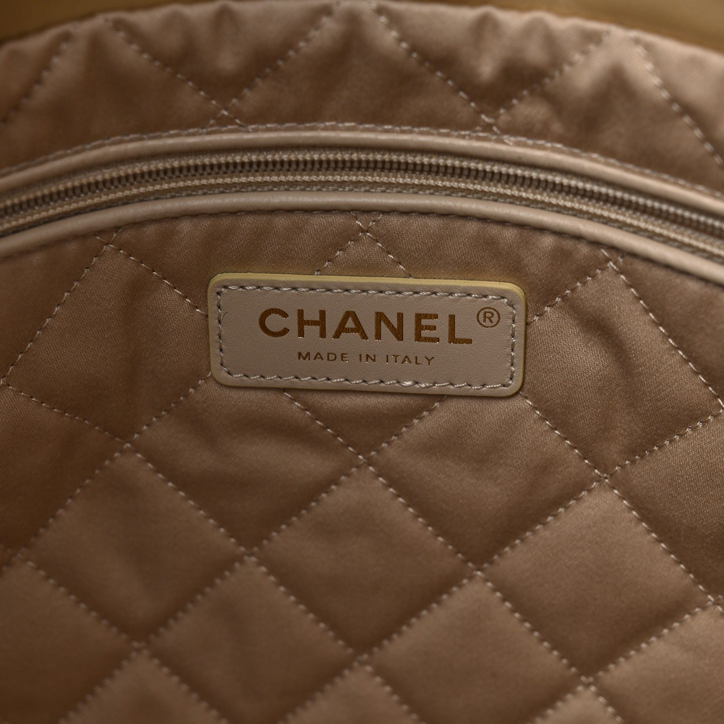 Shiny Crumpled Calfskin Quilted Chanel 22 Gold