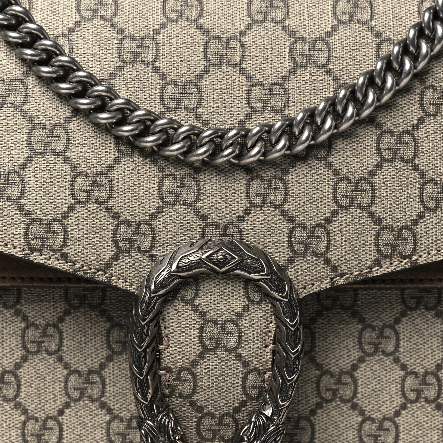 GG Supreme Monogram Medium Dionysus Shoulder Bag Taupe