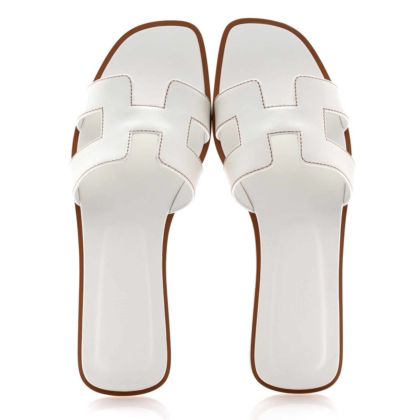 Box Calfskin Oran Sandals 38.5 White