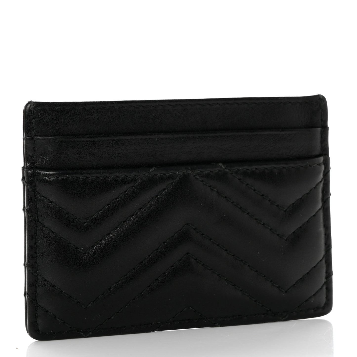 Calfskin Matelasse GG Marmont Card Holder Black