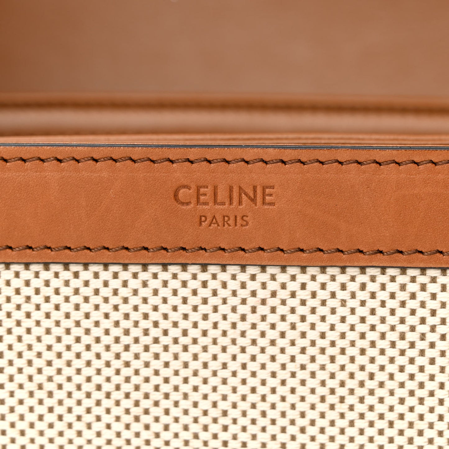Textile Natural Calfskin Medium Triomphe Bag White Tan