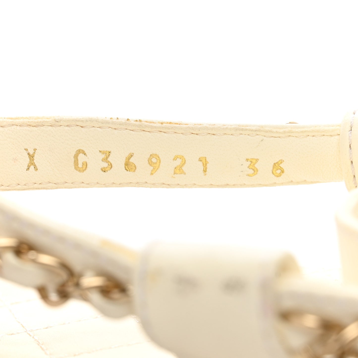 Lambskin Chain CC Thong Espadrille Sandals 36 White