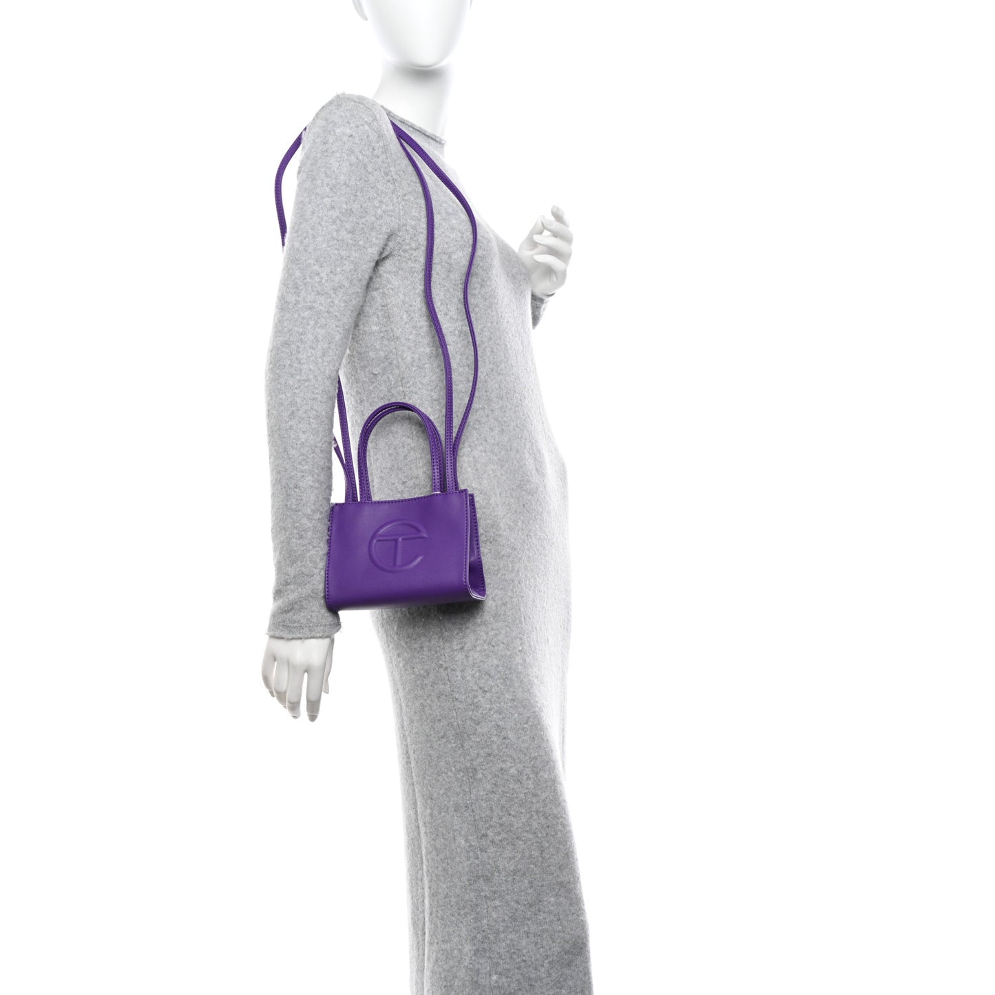 Vegan Leather Small Shopping Bag Grape