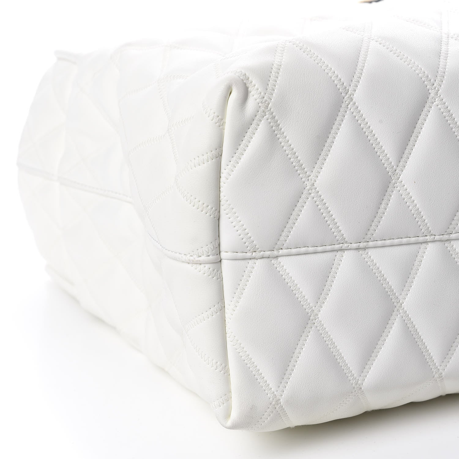 Givenchy Rubber Effect Canvas Quilted Duo Shopper Tote White 6 of 9