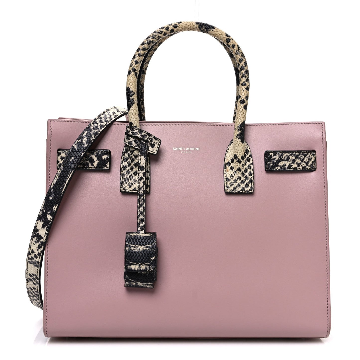 Calfskin Embossed Python Baby Sac De Jour Powder Pink