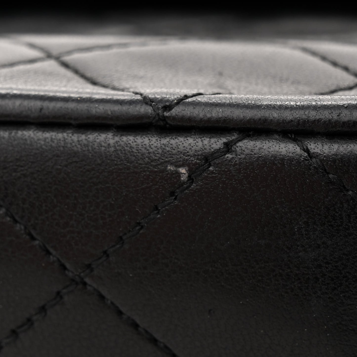 Lambskin Quilted Mini Square Flap Black