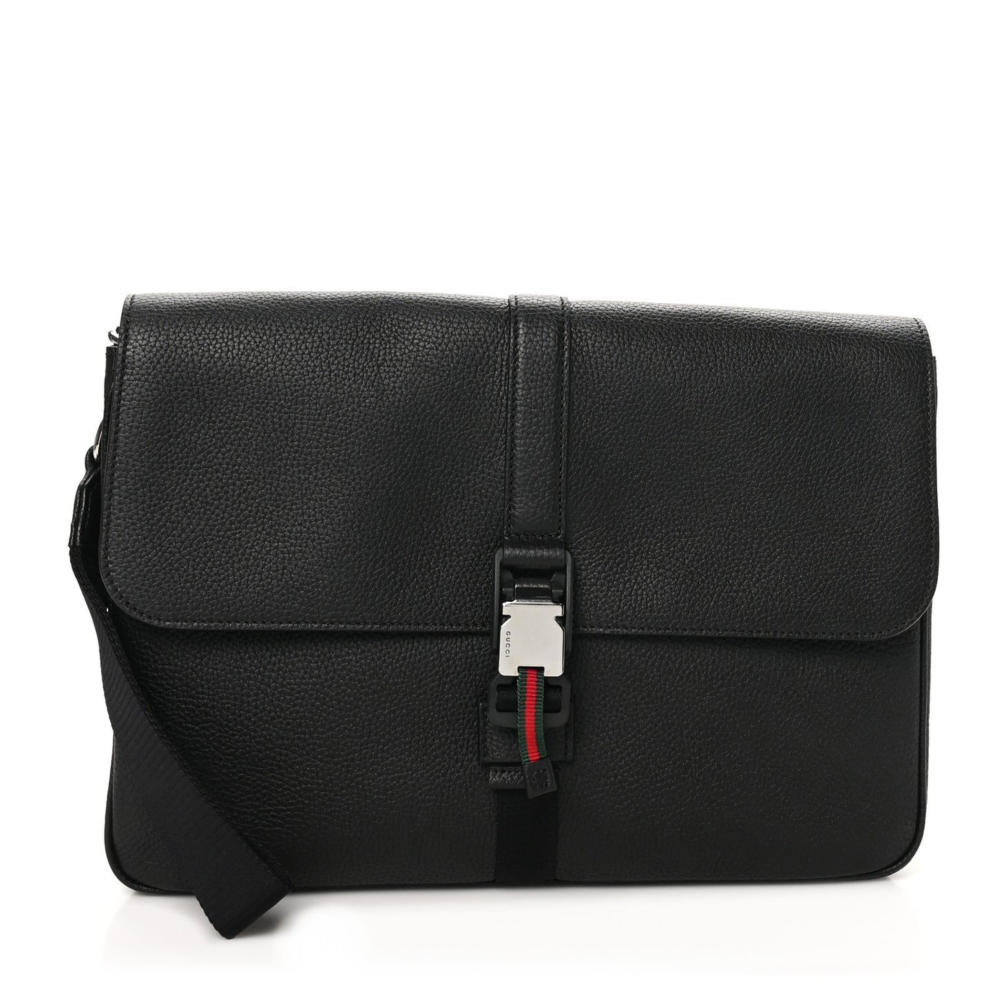 Calfskin Web Medium Business Case Black