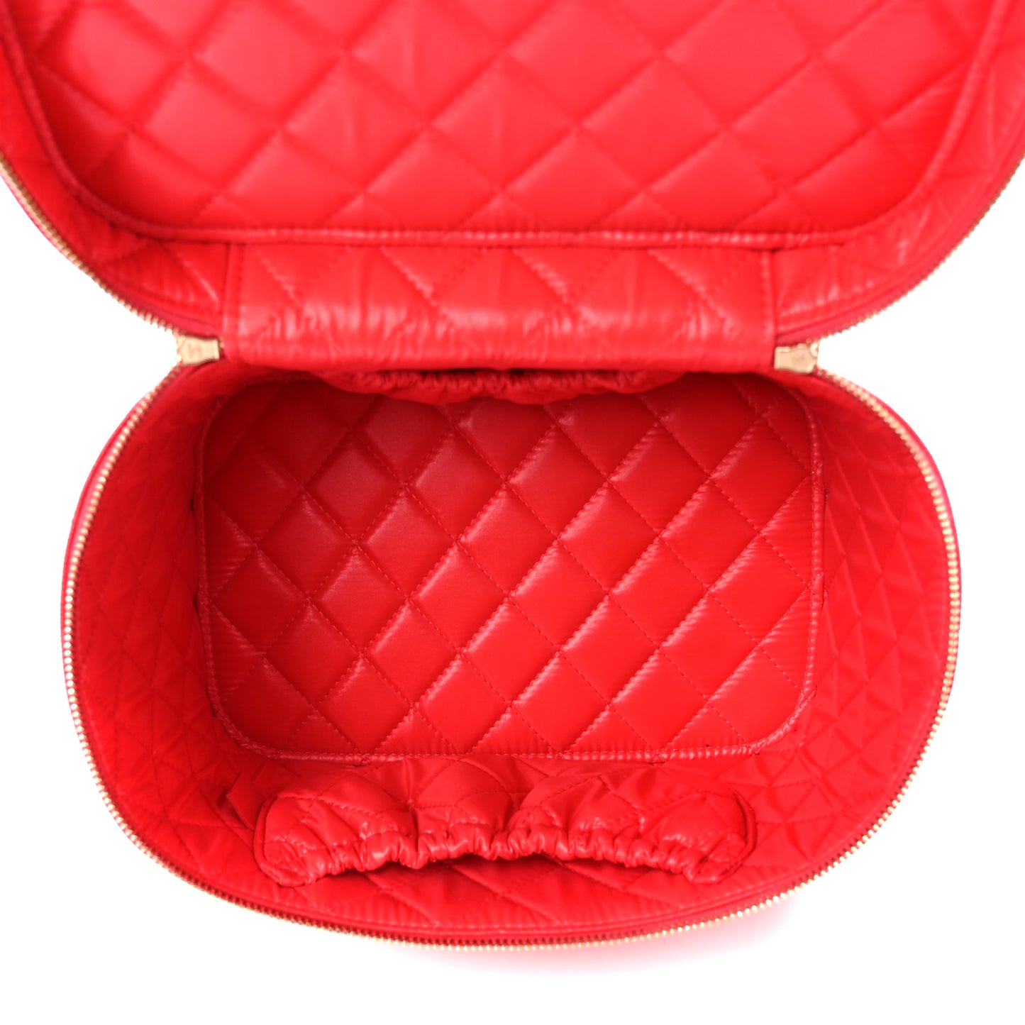 Caviar Quilted Large Vanity Pouch Red
