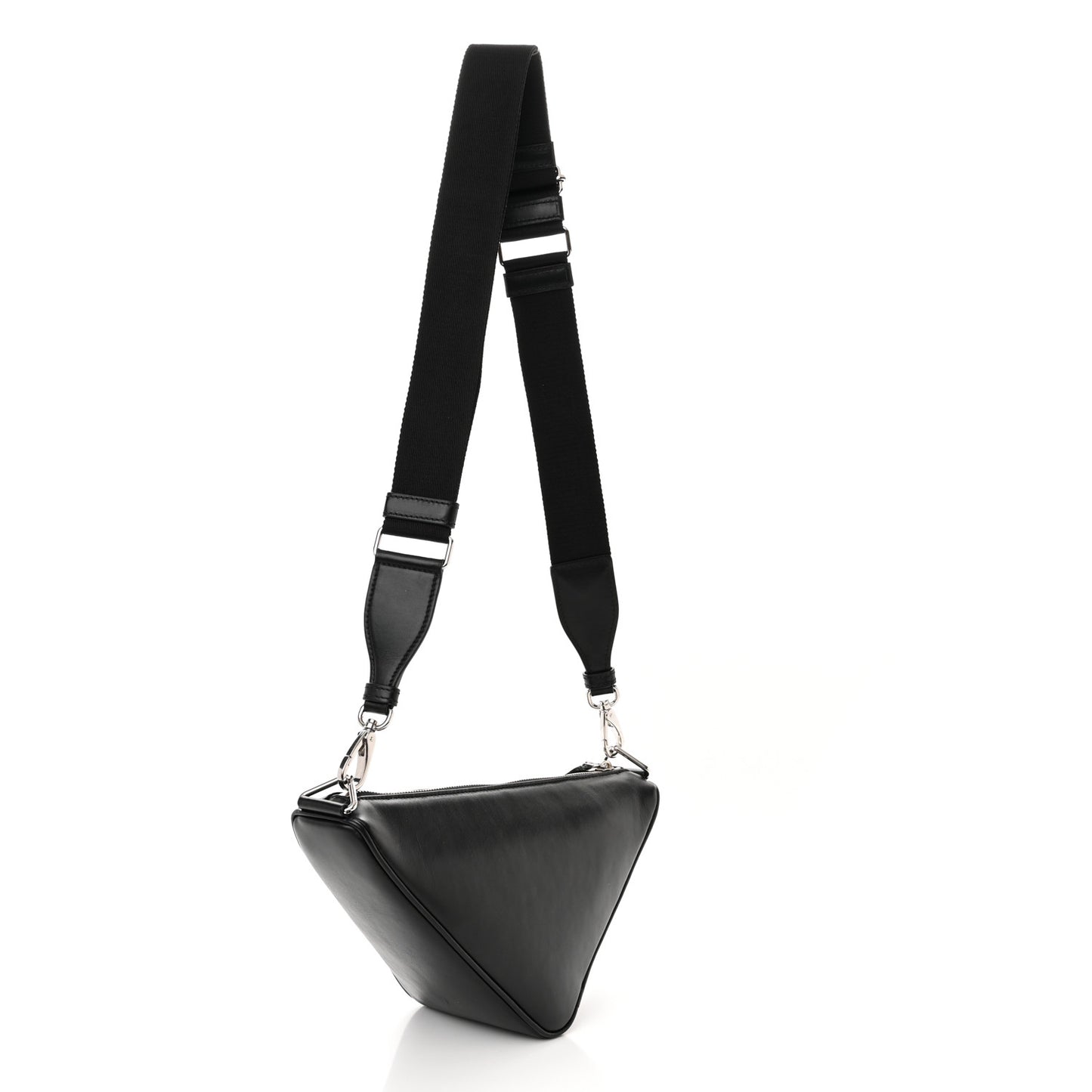 Softy Calfskin Triangle Shoulder Bag Black