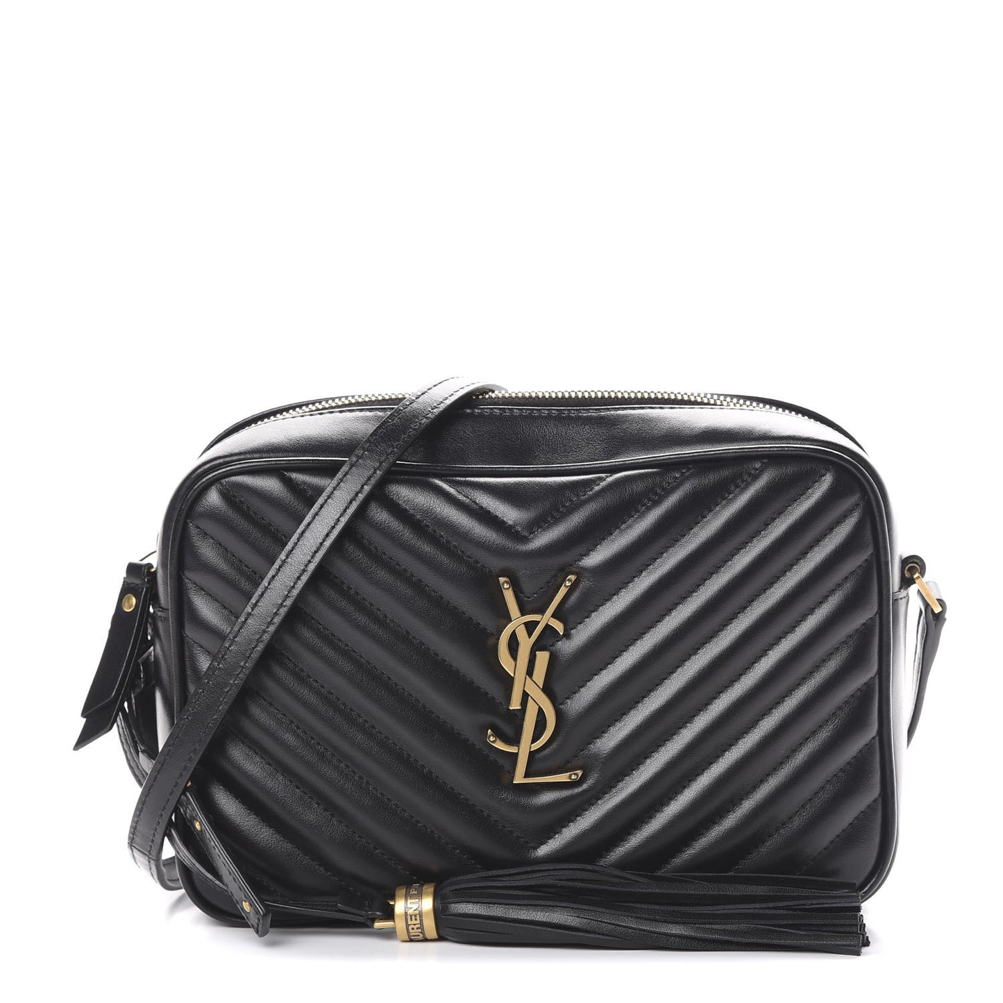 Calfskin Matelasse Monogram Lou Camera Bag Black