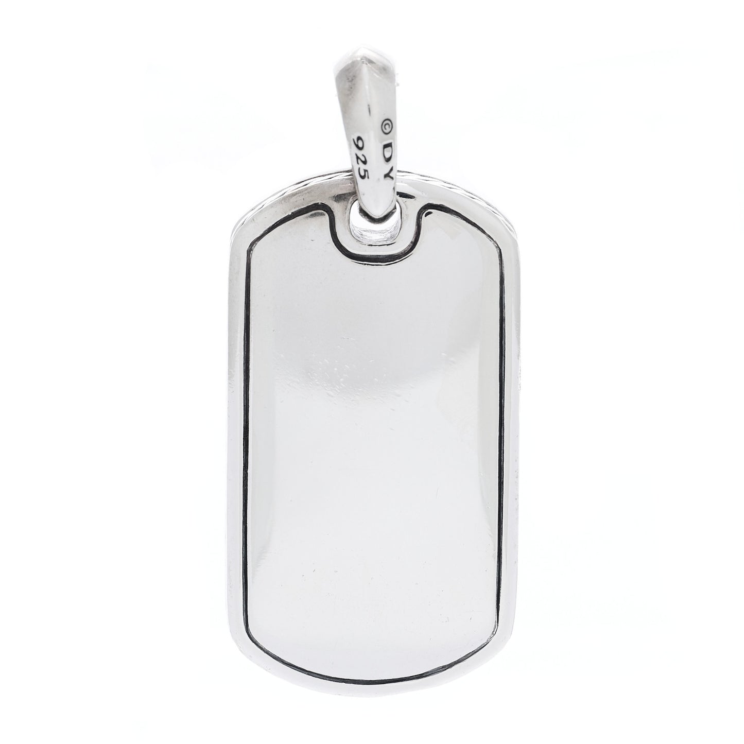 Sterling Silver Black Onyx Dog Tag Pendant