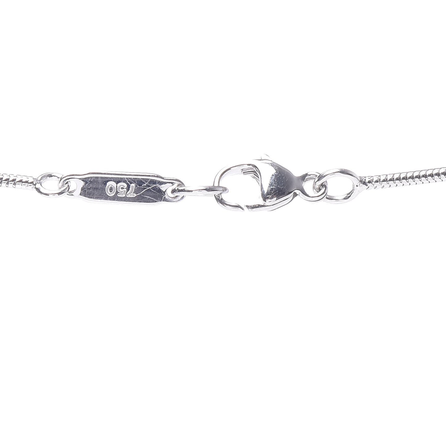 18K White Gold Diamond Feather Pendant Necklace