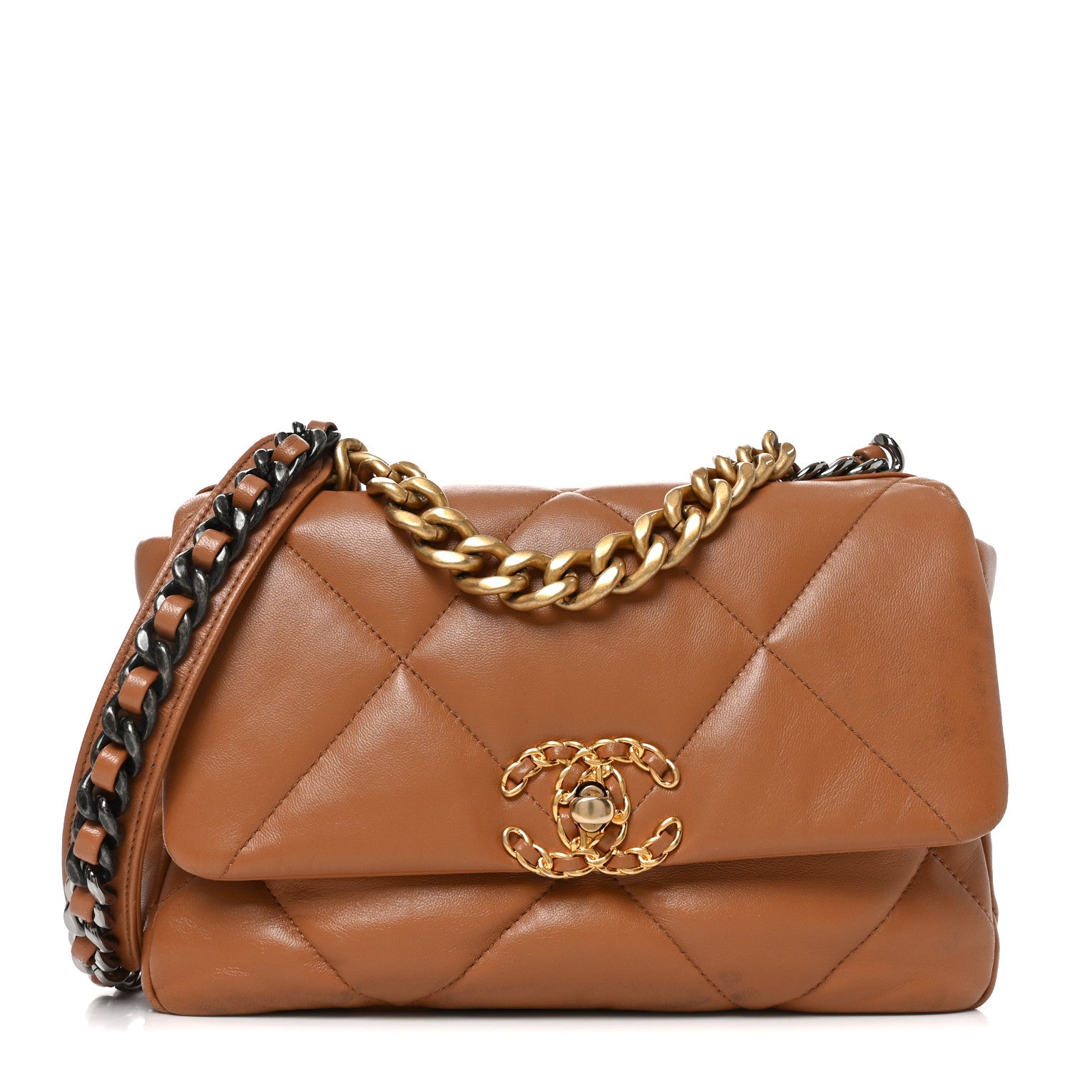Chanel Lambskin Quilted Medium Chanel 19 Flap Brown 1895697