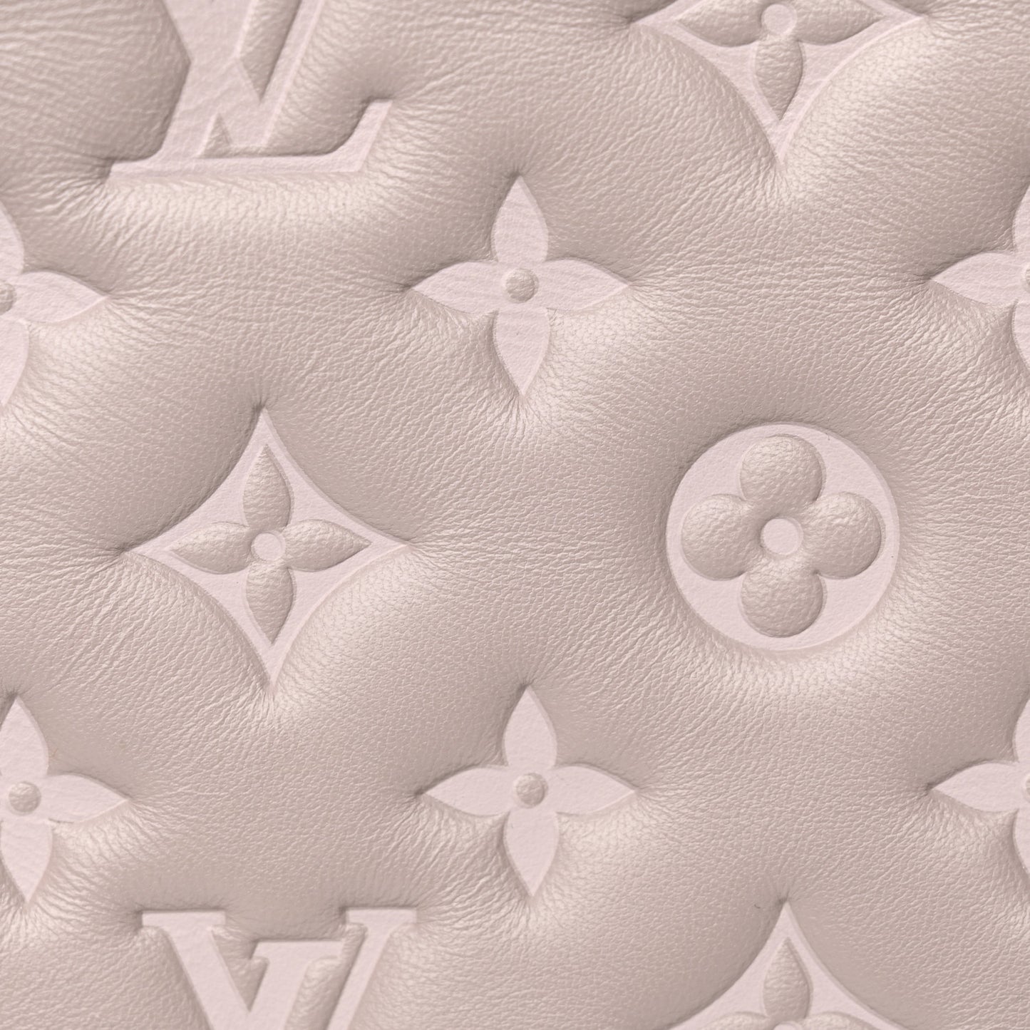 Lambskin Embossed Monogram Coussin MM Grey