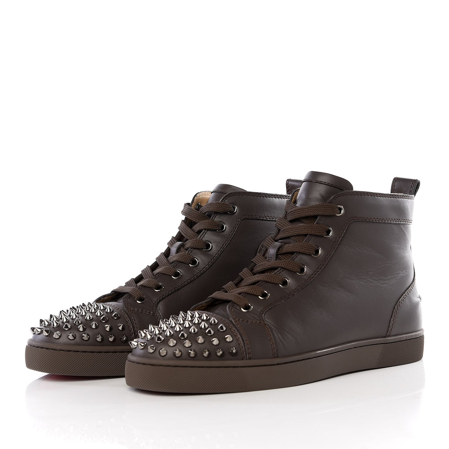 Calfskin Spikes Mens Lou Flat Sneakers 41.5 Grey